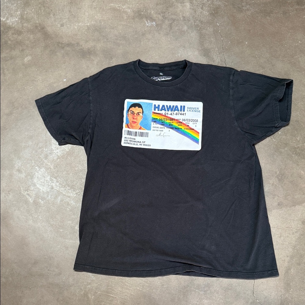 Superbad McLovin Black Graphic Tee- size XL